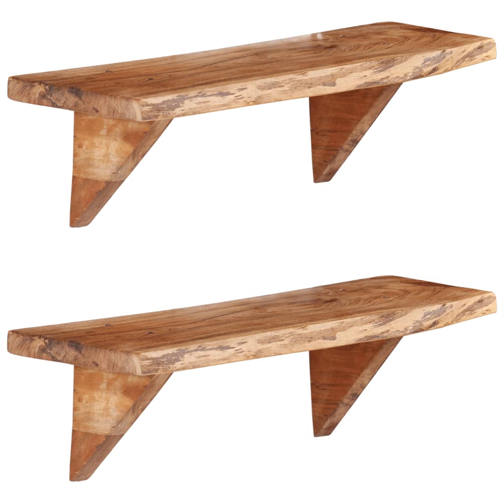 Berkfield Wall Shelves 2 pcs 60x20x16 cm Solid Acacia Wood