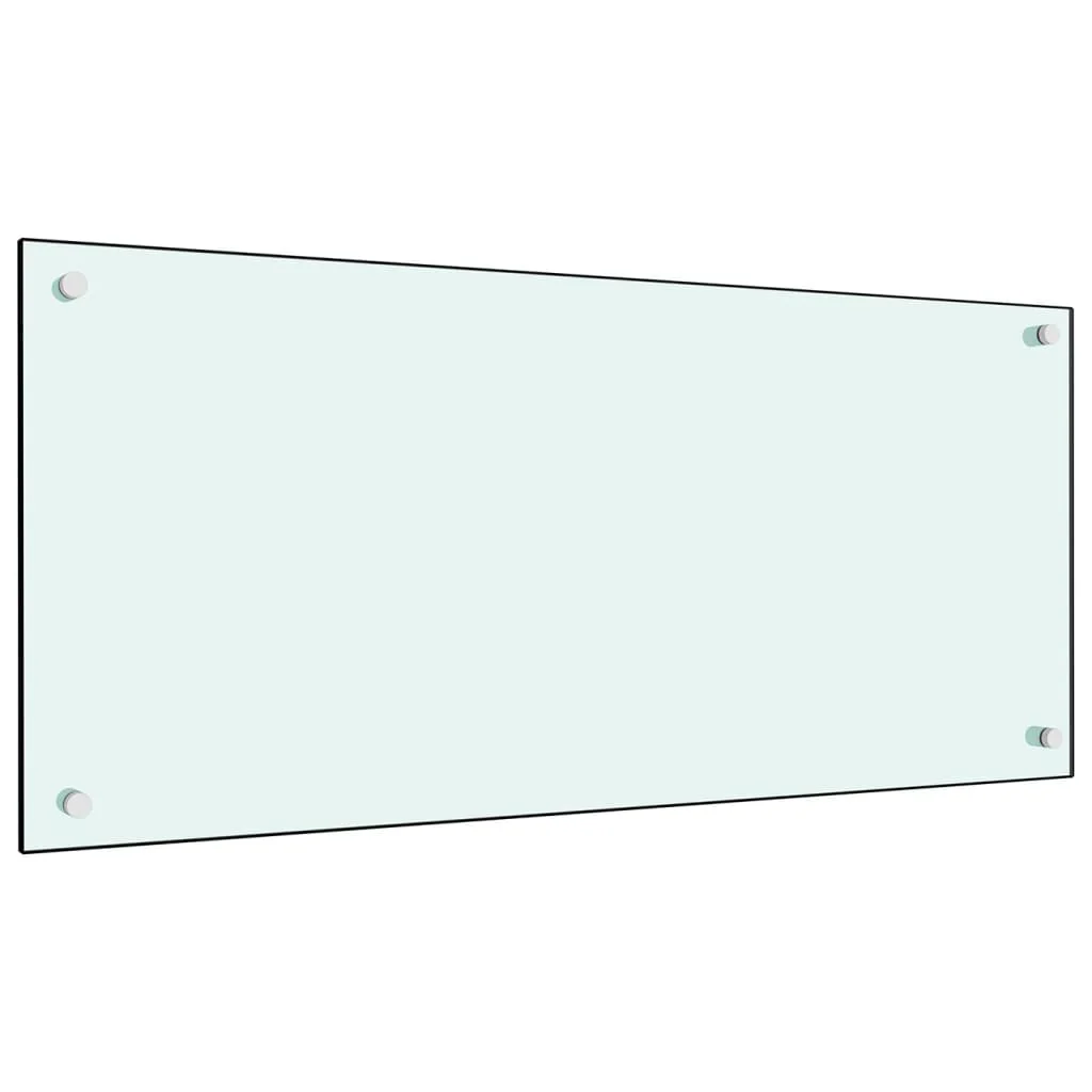 Berkfield Kitchen Backsplash White 90x40 cm Tempered Glass