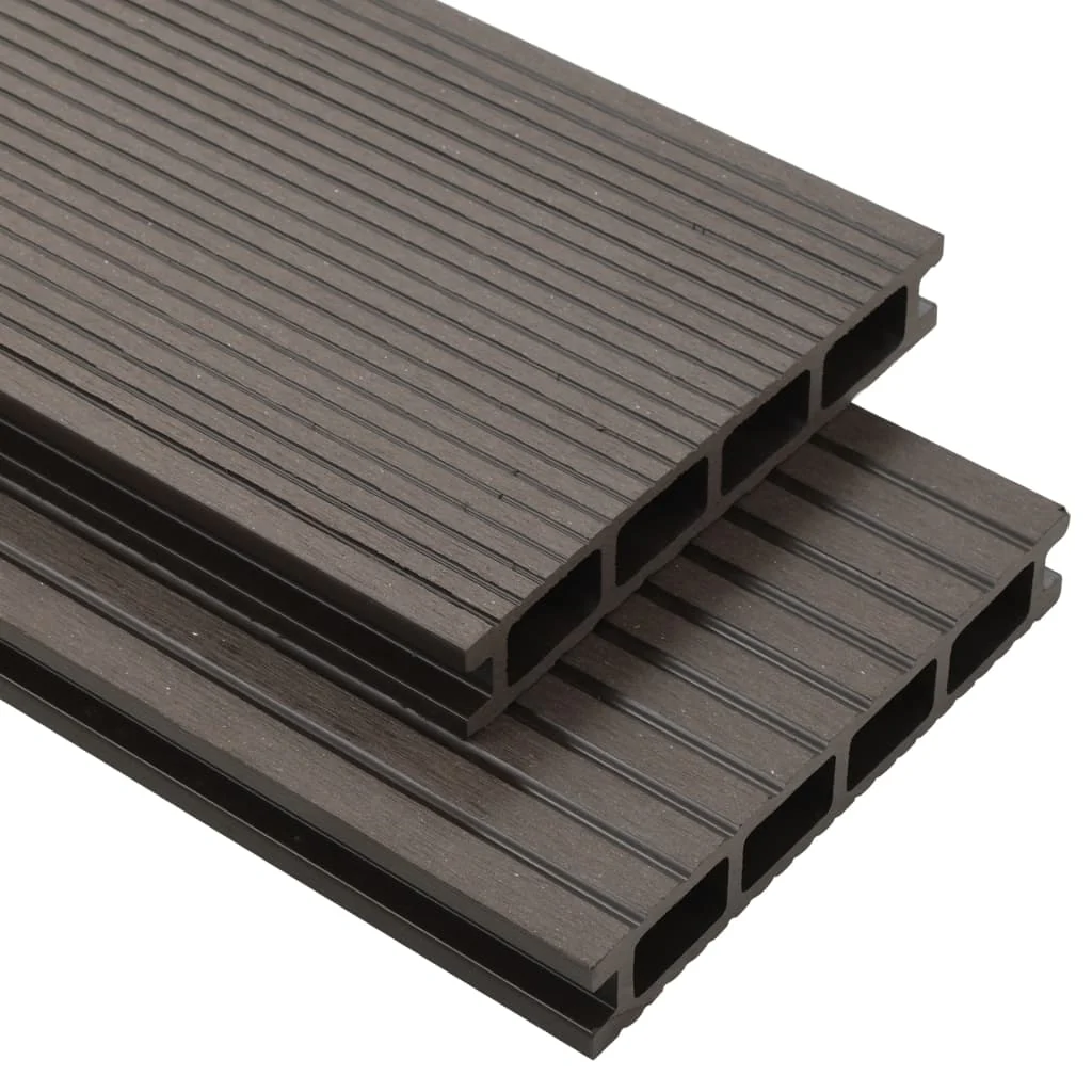 Berkfield WPC Hollow Decking Boards with Accessories 16må_ 2.2m Dark Brown