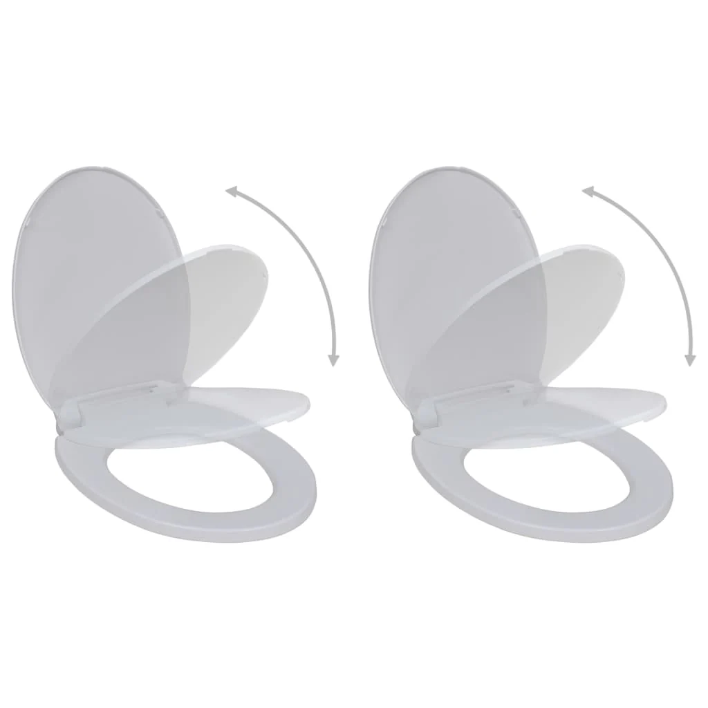 Berkfield Toilet Seats with Soft Close Lids 2 pcs Plastic White