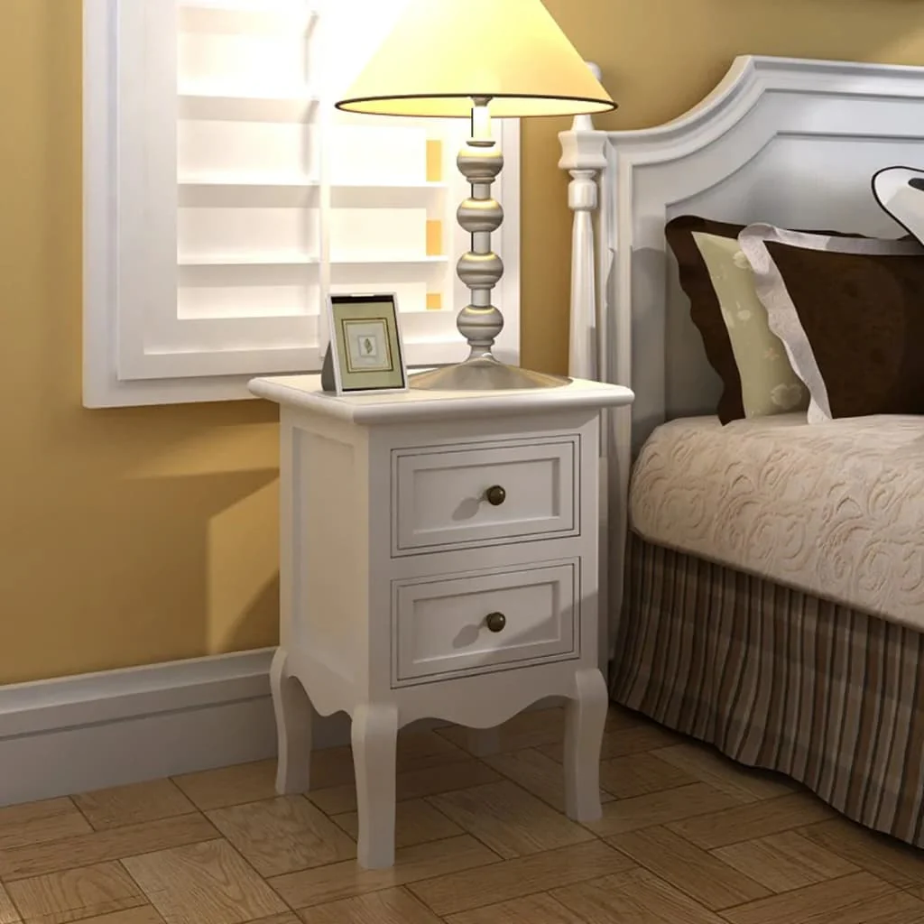 Berkfield Nightstands 4 pcs with 2 Drawers MDF White