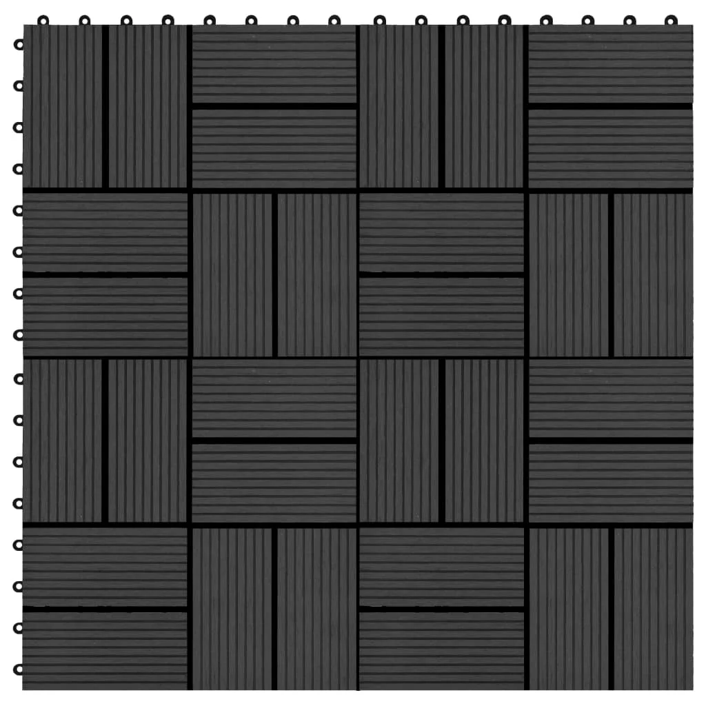 Berkfield 22 pcs Decking Tiles 30x30 cm 2 sqm WPC Black