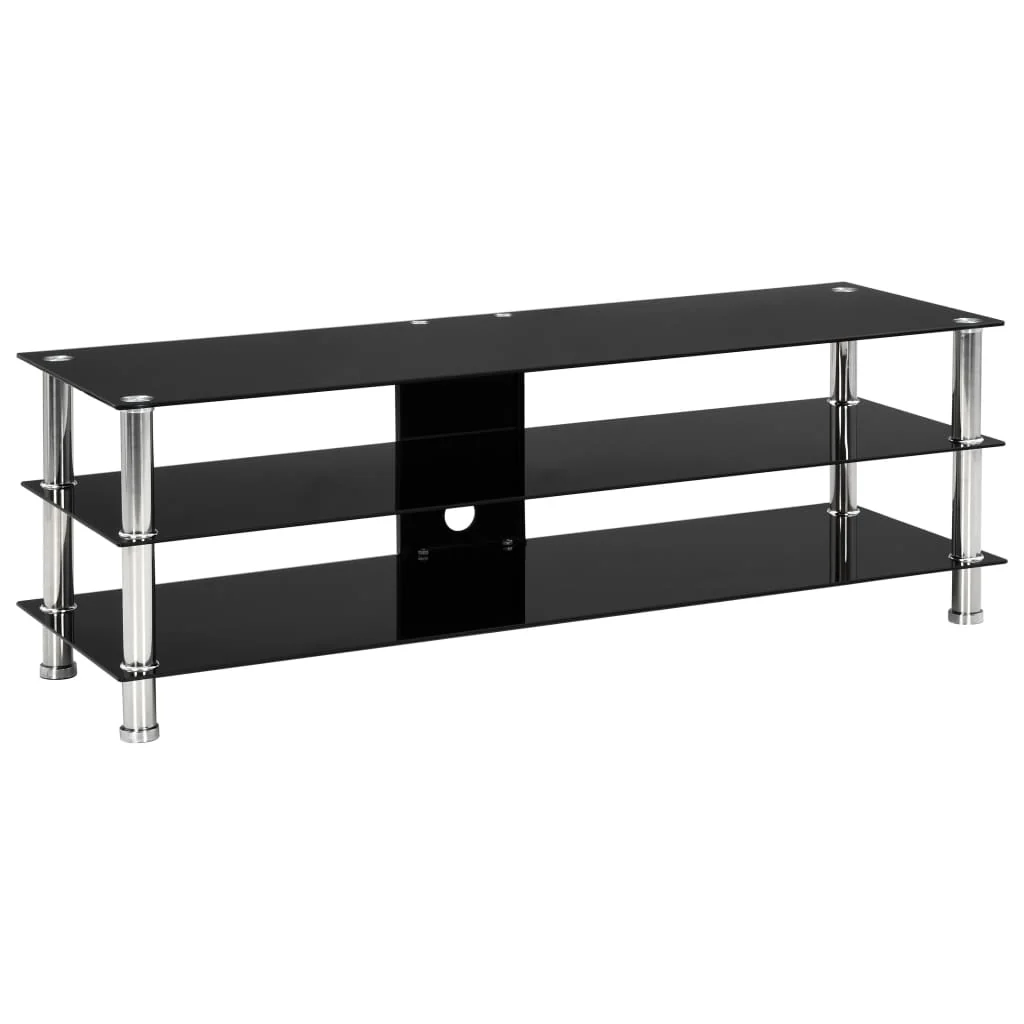 Berkfield TV Stand Black 120x40x40 cm Tempered Glass