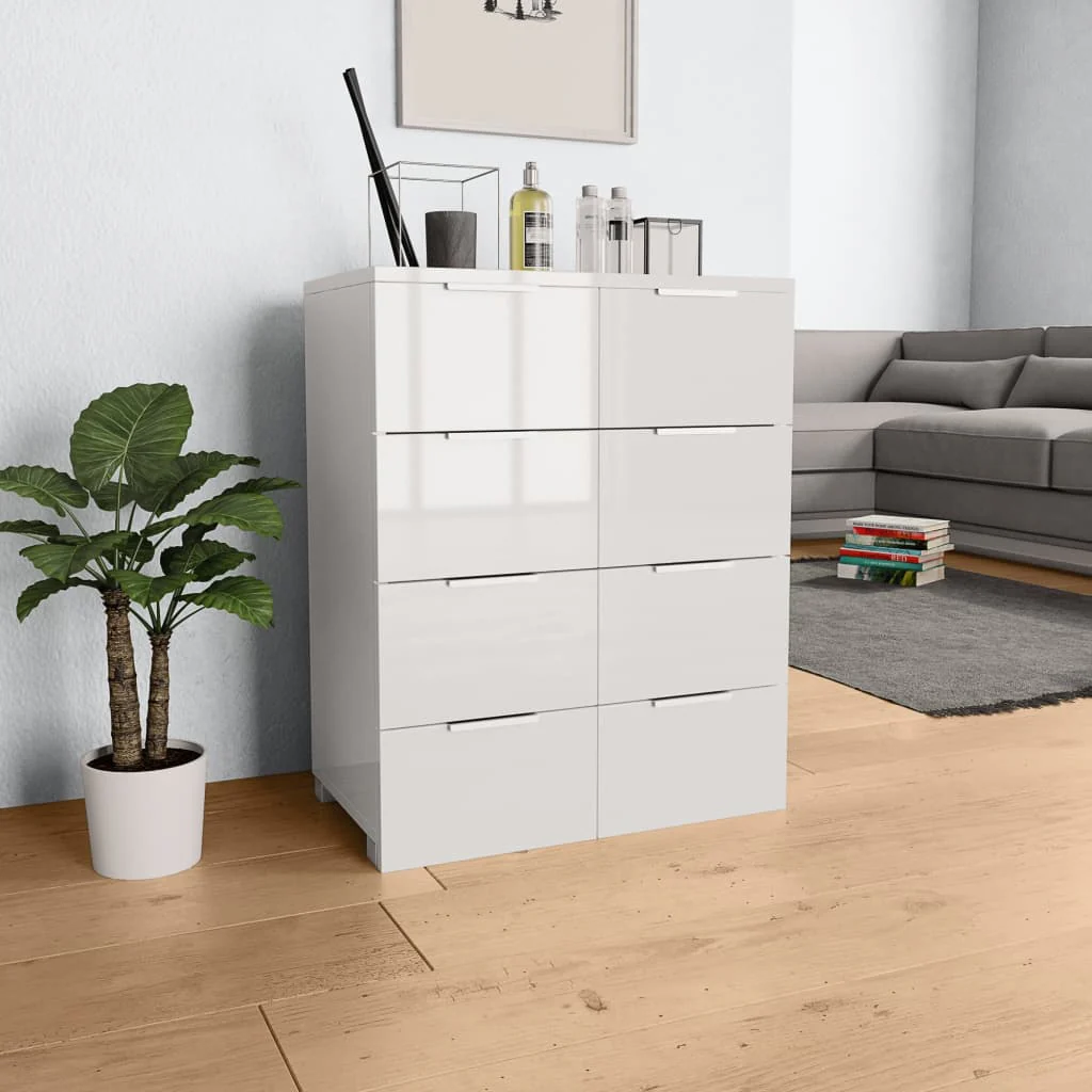 Berkfield Sideboard High Gloss White 60x35x80 cm Engineered Wood