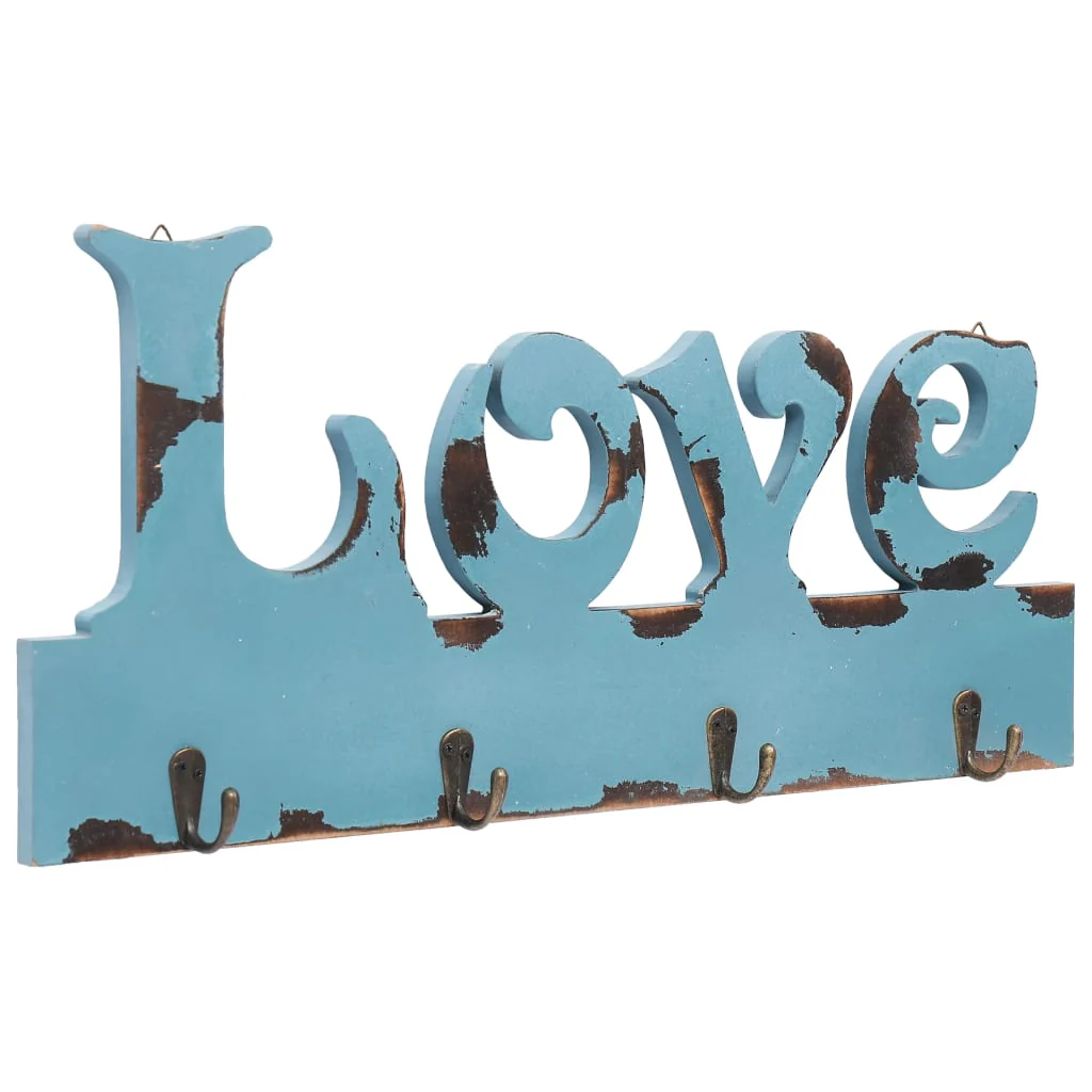 Berkfield Wall Mounted Coat Rack LOVE 50x23 cm