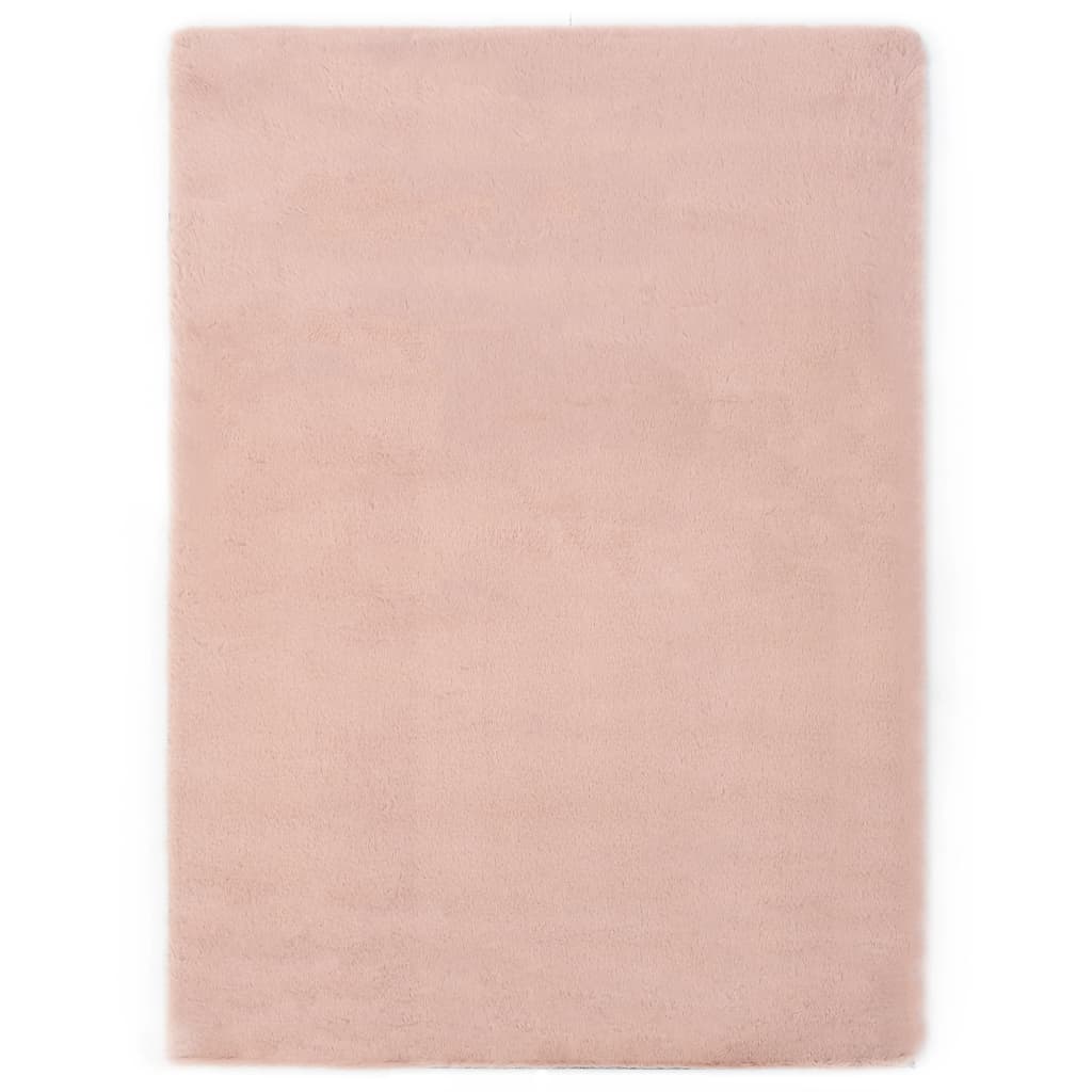 Berkfield Rug 140x200 cm Faux Rabbit Pelt Old Pink