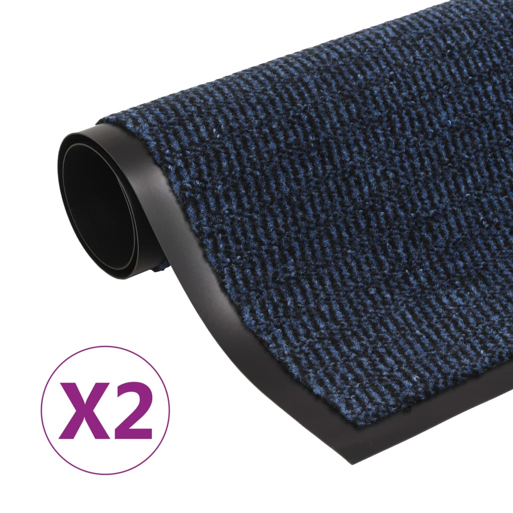 Berkfield Dust Control Mats 2 pcs Rectangular Tufted 60x90 cm Blue