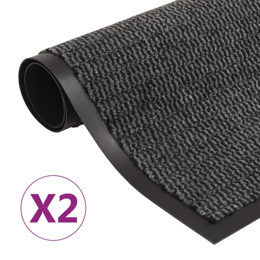 Berkfield Dust Control Mats 2 pcs Rectangular Tufted 80x120 cm Anthracite