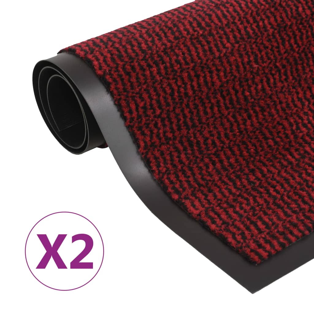 Berkfield Dust Control Mats 2 pcs Rectangular Tufted 90x150 cm Red