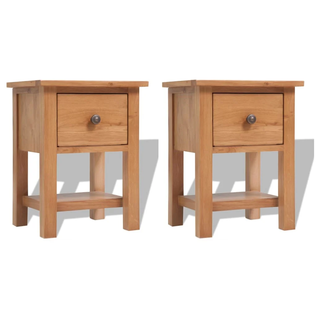 Berkfield Nightstands 2 pcs 36x30x47 cm Solid Oak Wood