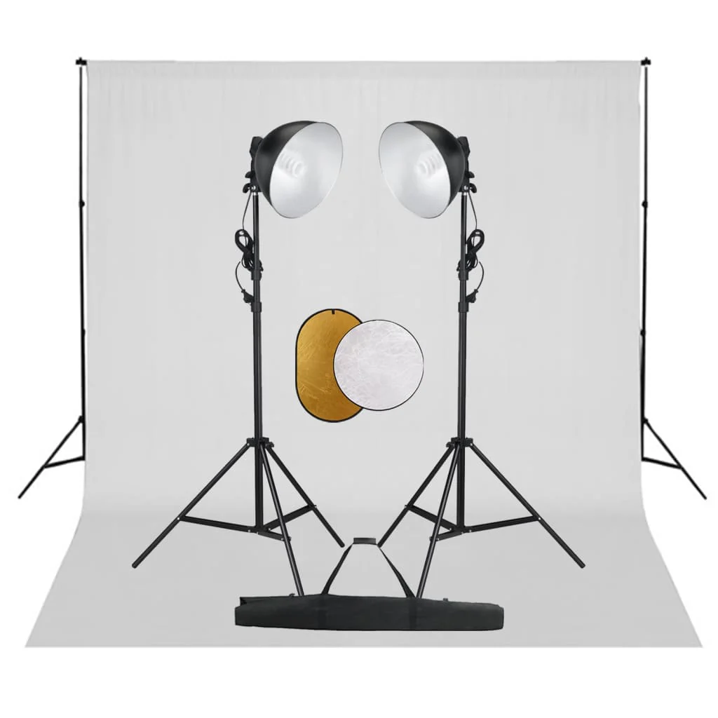 Berkfield Photo Studio Kit with Lights. Backdrop and Reflector