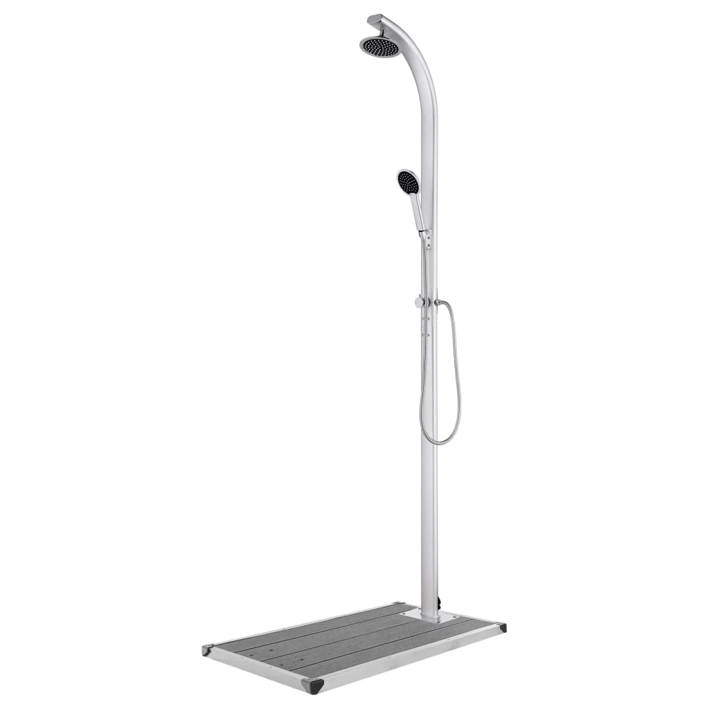 Berkfield Garden Shower with Grey Base 220 cm Aluminium