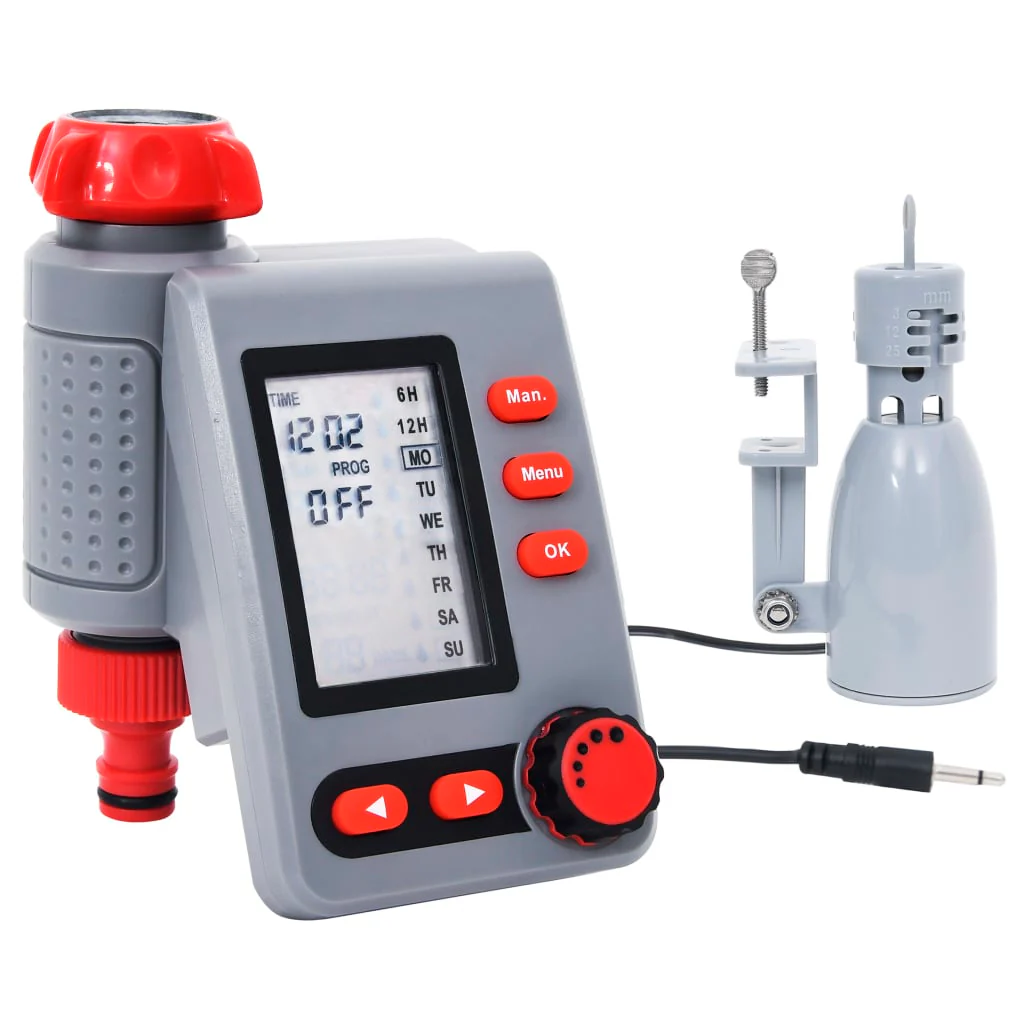 Berkfield Digital Water Timer with Single Outlet and Rain Sensor