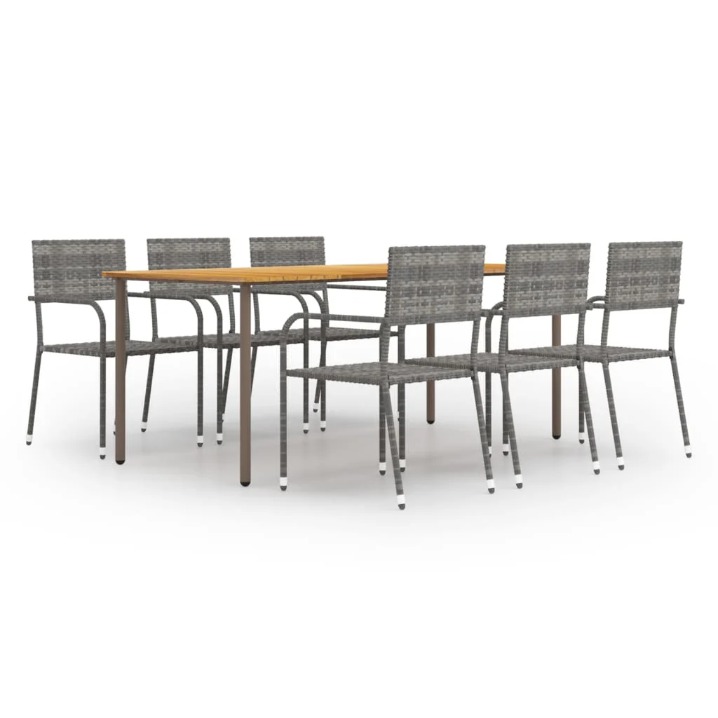 Berkfield 7 Piece Garden Dining Set Poly Rattan Anthracite