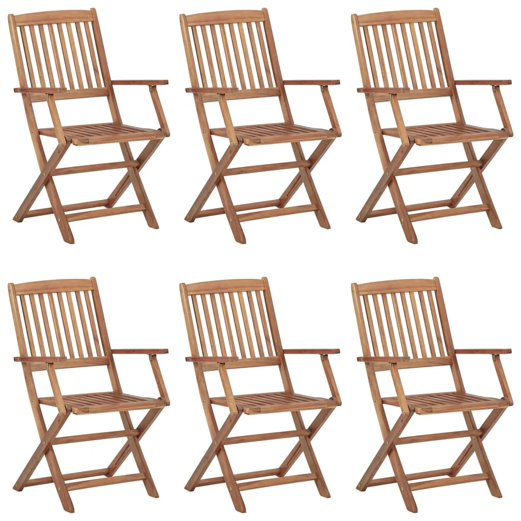 Berkfield Folding Outdoor Chairs 6 pcs Solid Acacia Wood