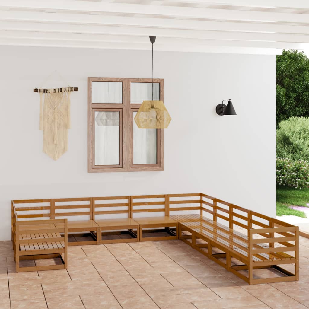 Berkfield 11 Piece Garden Lounge Set Solid Pinewood