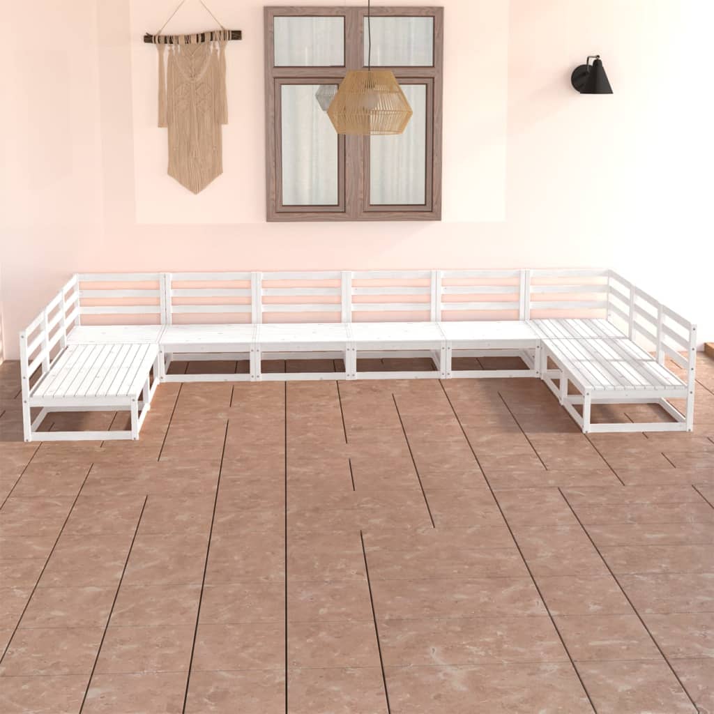 Berkfield 10 Piece Garden Lounge Set Solid Wood Pine