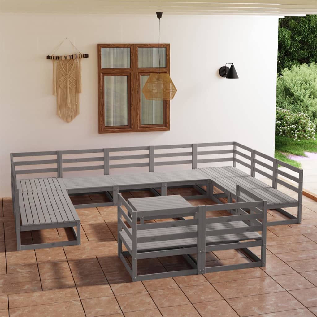 Berkfield 12 Piece Garden Lounge Set Solid Pinewood