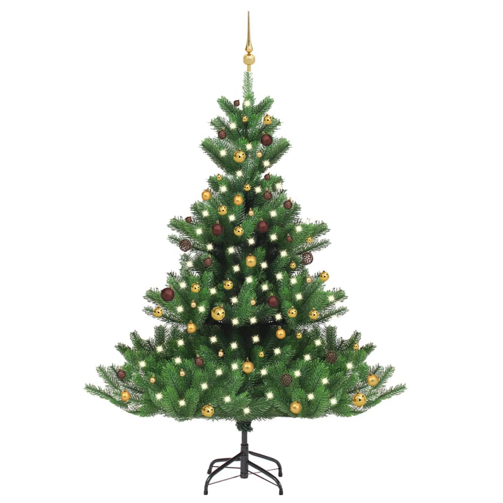 Berkfield Nordmann Fir Artificial Christmas Tree LED&Ball Set Green 210cm