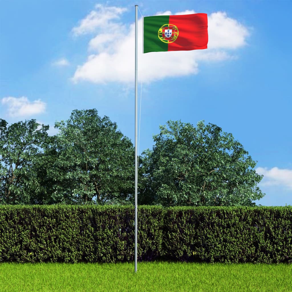 Berkfield Portugal Flag and Pole Aluminium 4 m