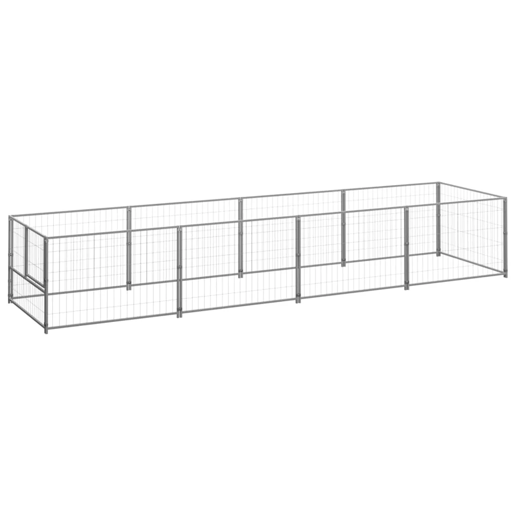 Berkfield Dog Kennel Silver 4 m�__ Steel