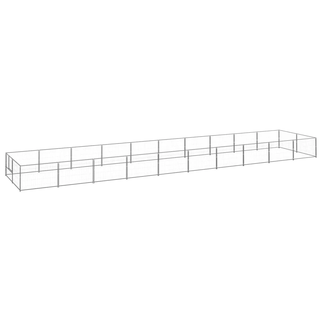 Berkfield Dog Kennel Silver 20 m�__ Steel