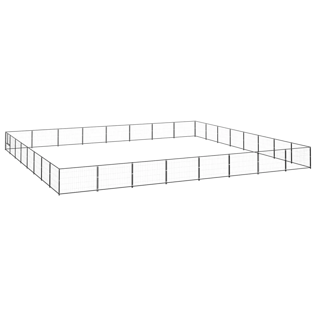 Berkfield Dog Kennel Black 64 m�__ Steel