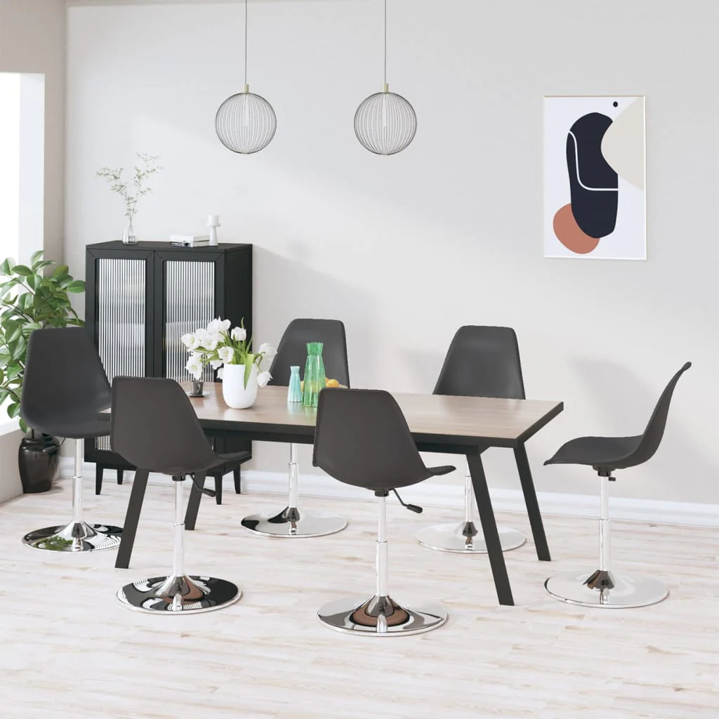 Berkfield Swivel Dining Chairs 6 pcs Grey PP