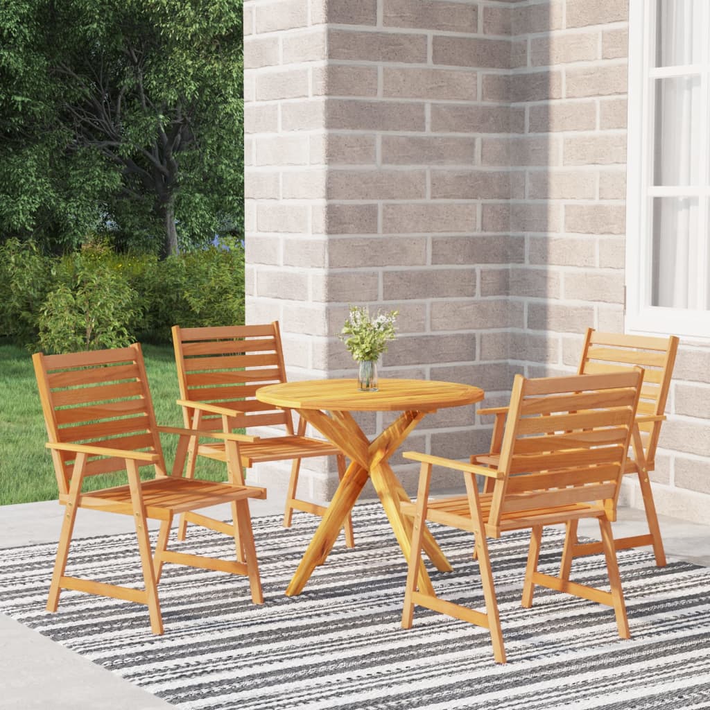 Berkfield 5 Piece Garden Dining Set Solid Wood Acacia