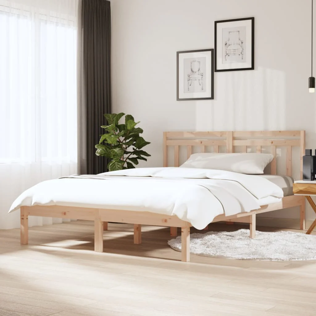 Berkfield Bed Frame 135x190 cm Double Solid Wood