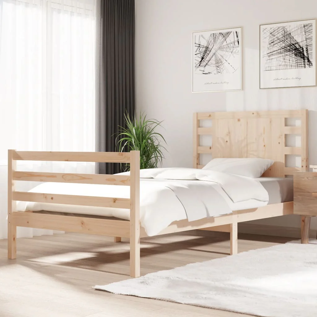 Berkfield Bed Frame Solid Wood Pine 100x200 cm
