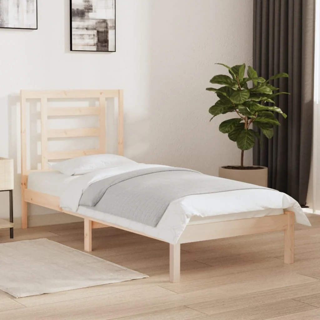 Berkfield Bed Frame Solid Wood 75x190 cm Small Single