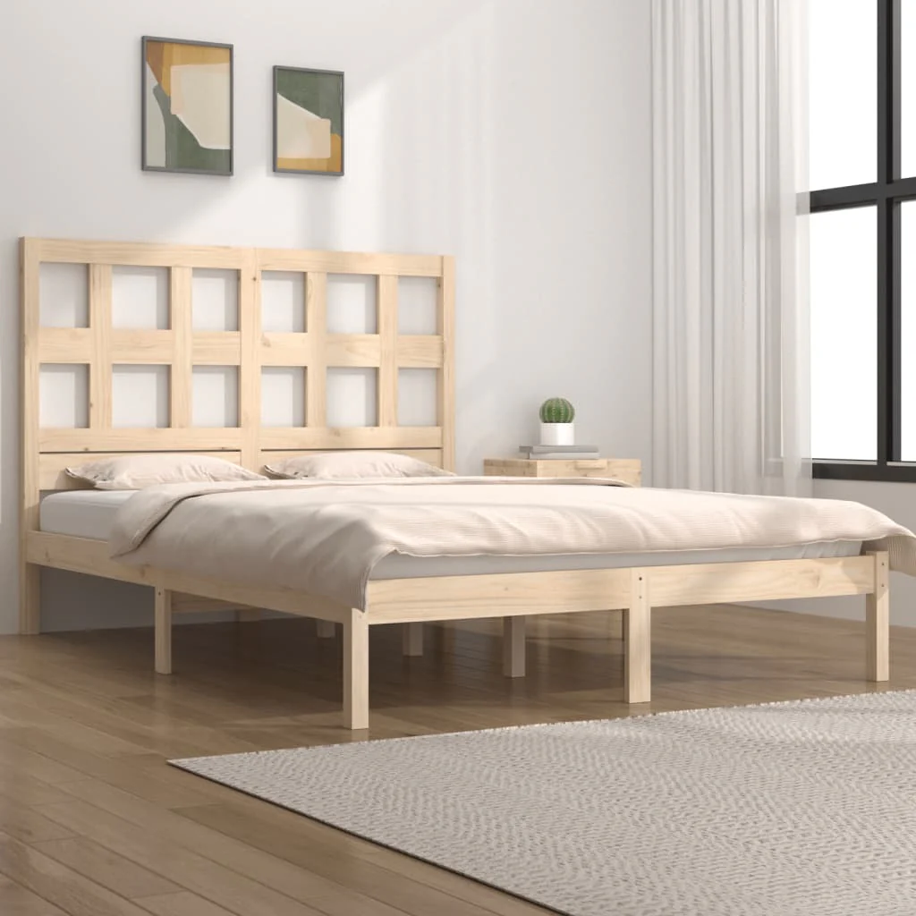 Berkfield Bed Frame Solid Wood Pine 140x200 cm