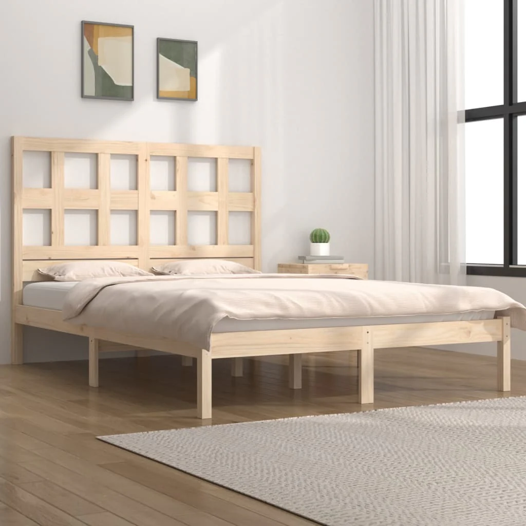 Berkfield Bed Frame Solid Wood Pine 180x200 cm Super King Size
