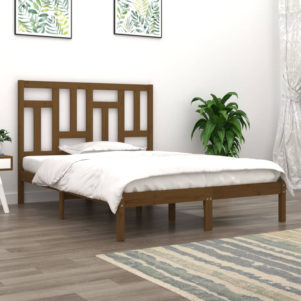 Berkfield Bed Frame Honey Brown Solid Wood Pine 150x200 cm King Size