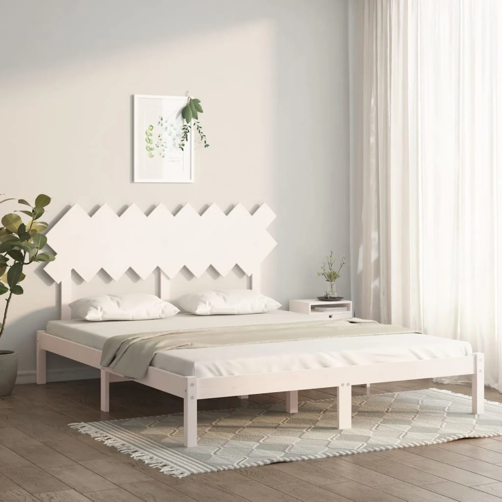Berkfield Bed Frame White 160x200 cm Solid Wood