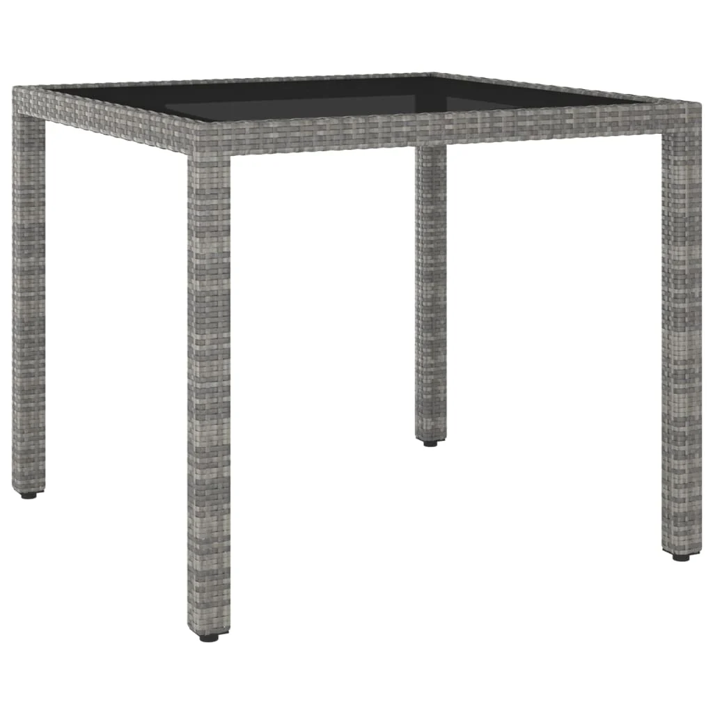 Berkfield Garden Table Grey 90x90x75 cm Poly Rattan