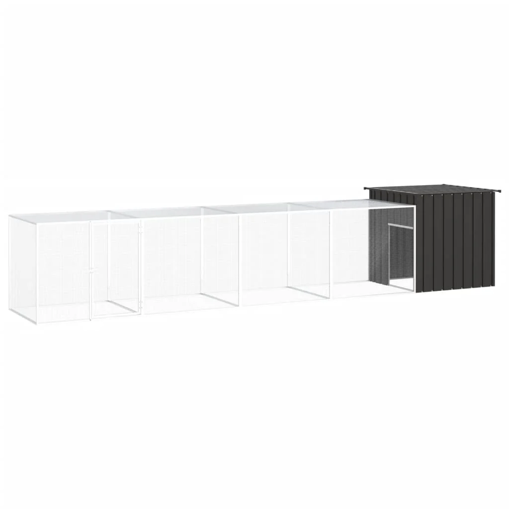 Berkfield Chicken Cage Anthracite 500x91x100 cm Galvanised Steel