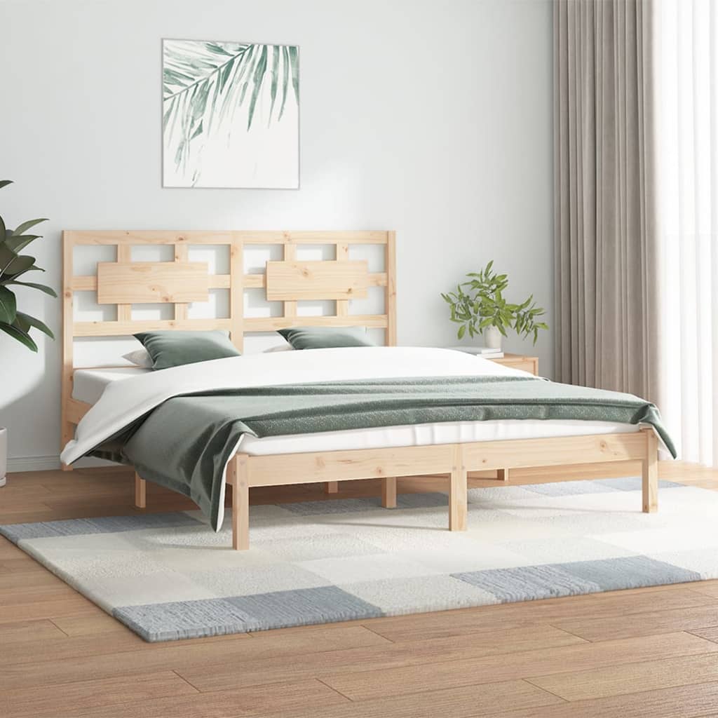 Berkfield Bed Frame Solid Wood Pine 180x200 cm Super King Size