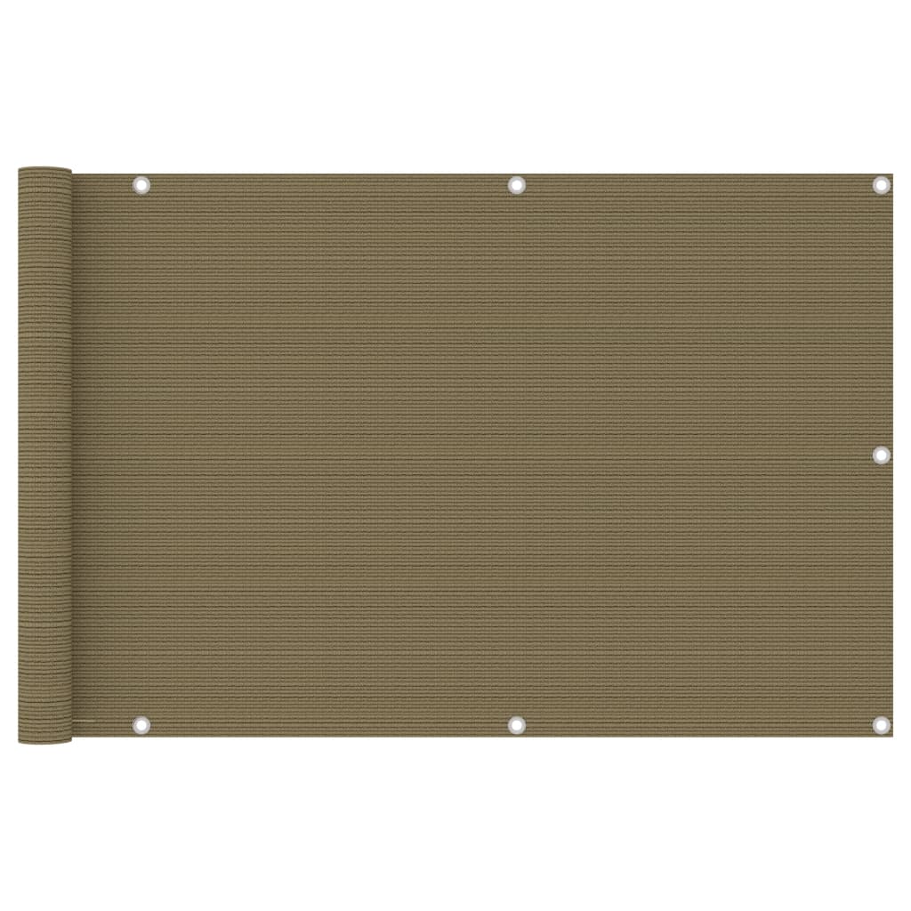 Berkfield Balcony Screen Taupe 90x500 cm HDPE
