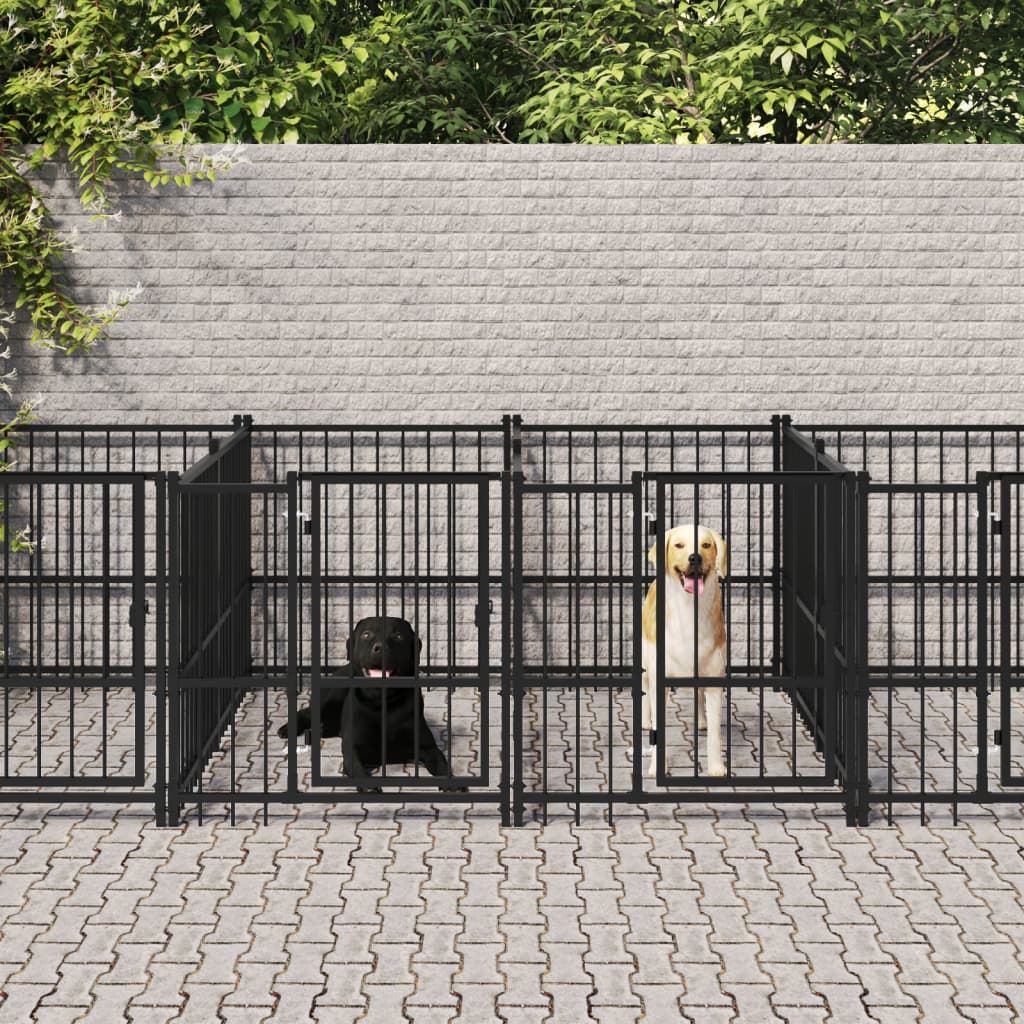Berkfield Outdoor Dog Kennel Steel 15.02 m�__