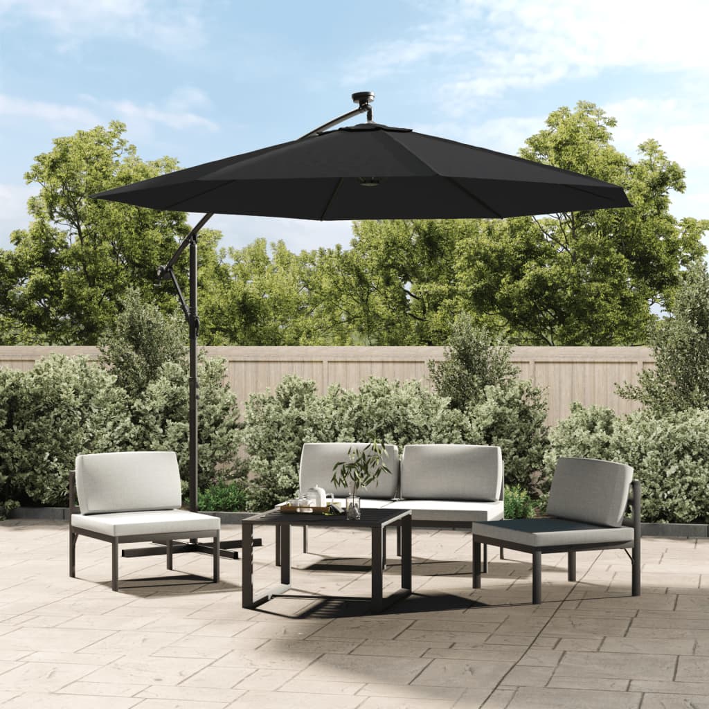 Berkfield Replacement Fabric for Cantilever Umbrella Black 350 cm