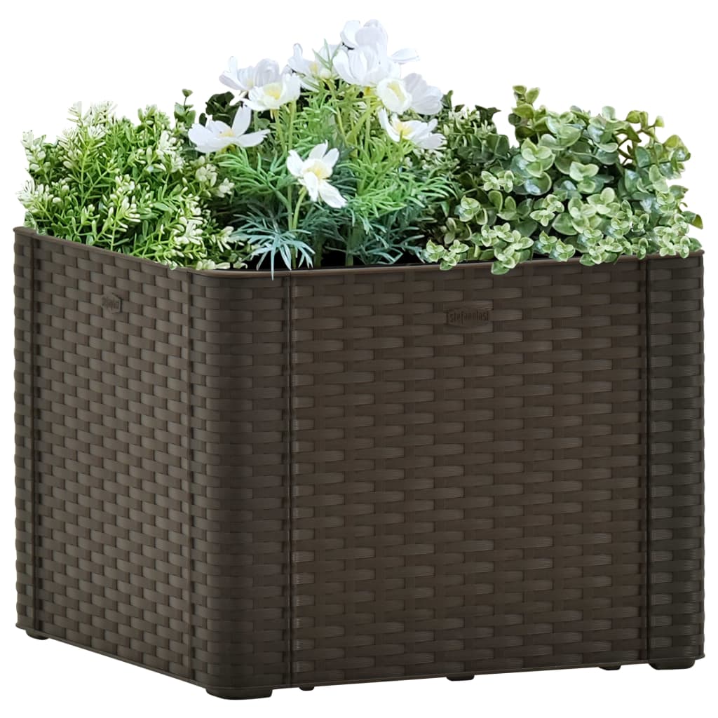 Berkfield Garden Raised Bed with Self Watering System Mocha 43x43x33 cm