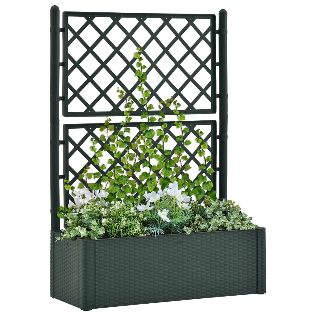 Berkfield Garden Raised Bed with Trellis and Self Watering System Green