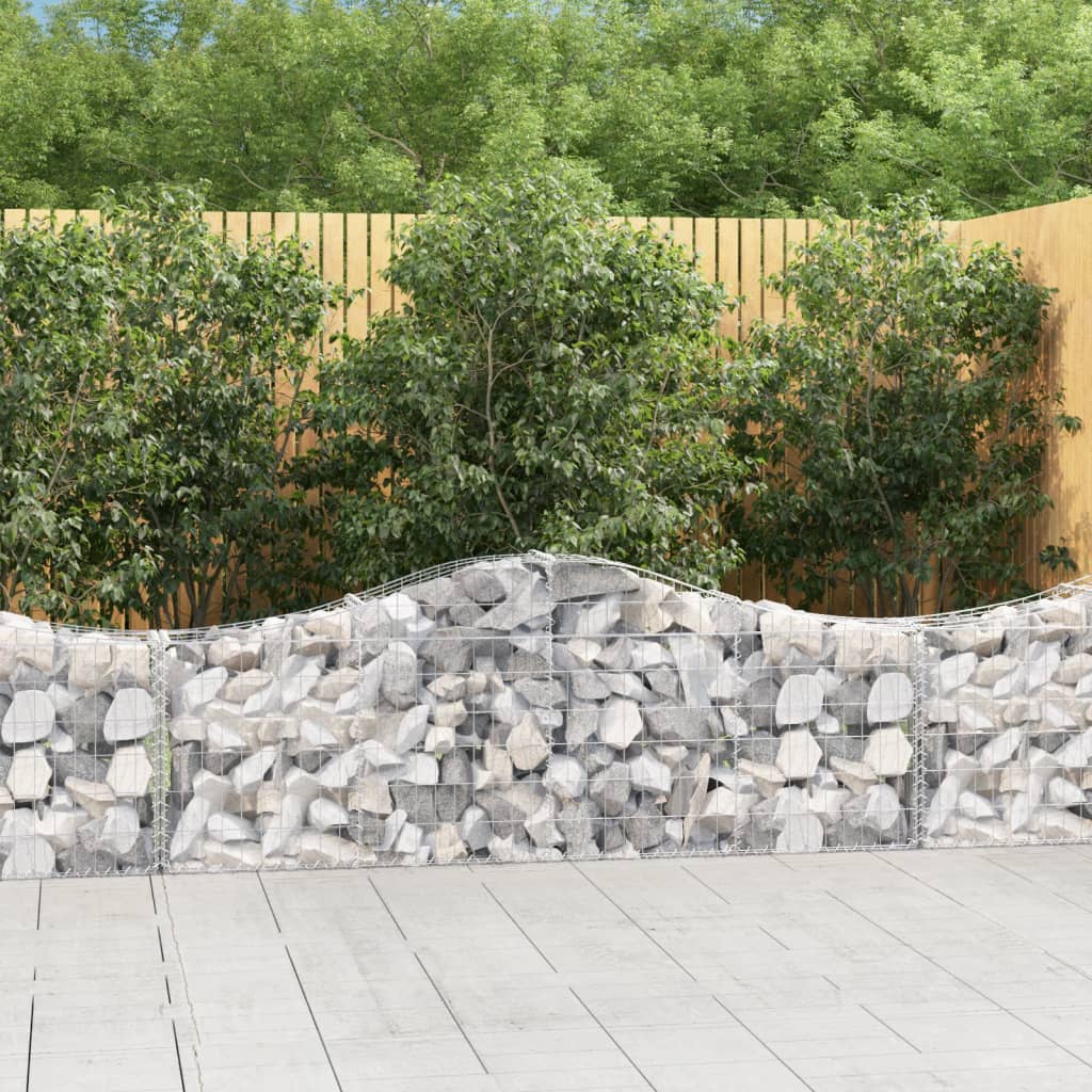 Berkfield Arched Gabion Baskets 14 pcs 200x30x60/80 cm Galvanised Iron