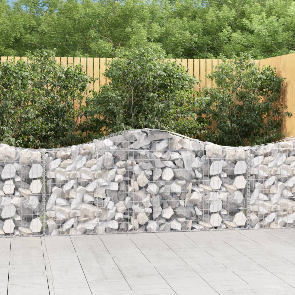 Berkfield Arched Gabion Baskets 8 pcs 200x30x80/100 cm Galvanised Iron