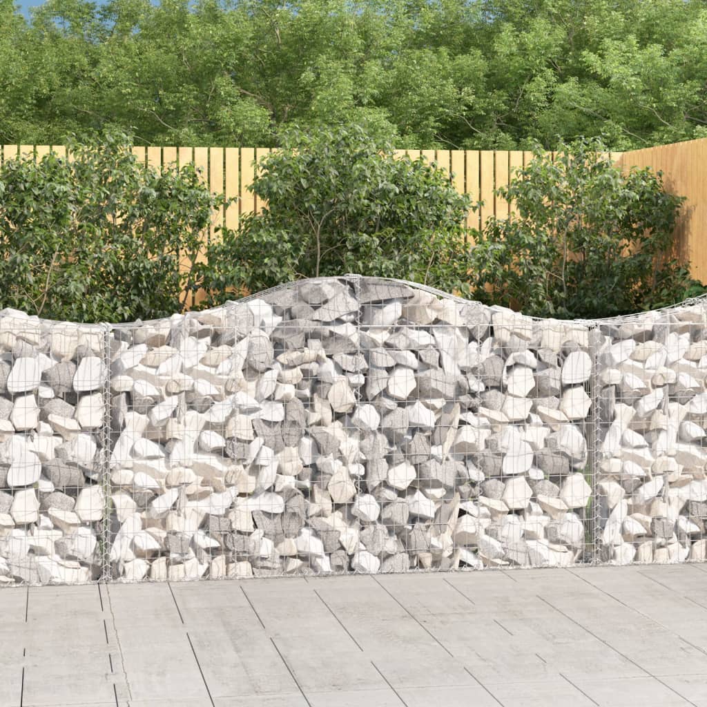 Berkfield Arched Gabion Baskets 9 pcs 200x30x100/120 cm Galvanised Iron