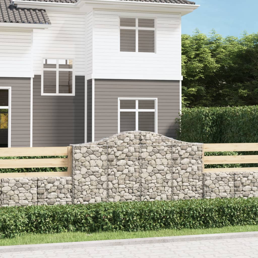 Berkfield Arched Gabion Baskets 25 pcs 200x30x120/140 cm Galvanised Iron