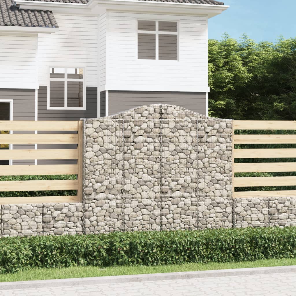 Berkfield Arched Gabion Baskets 6 pcs 200x30x180/200 cm Galvanised Iron