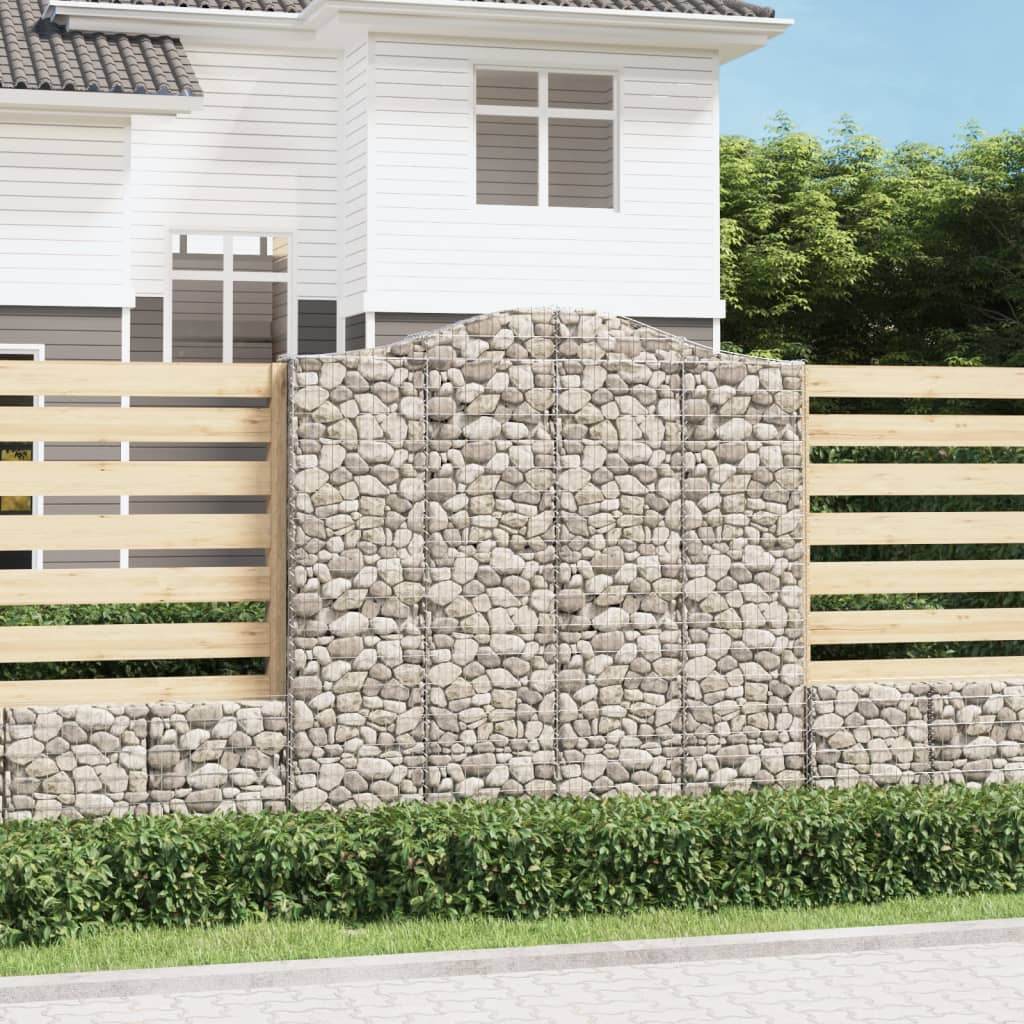 Berkfield Arched Gabion Baskets 15 pcs 200x30x200/220 cm Galvanised Iron